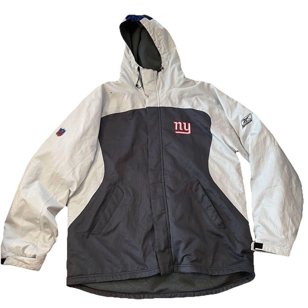 VTG Reebok New York Giants Authentic Sideline jacket size Large Fleece Lined